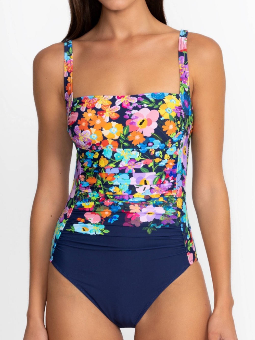 Johnny Was Wild Bloom Ruched One Piece. Size: Small